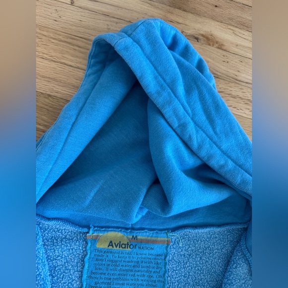 Aviator Nation Blue Zip Up Hoodie Sweatshirt Jacket Venice, CA - Picture 6 of 10